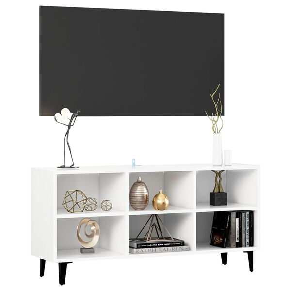 vidaXL Tv-meubel met metalen poten 103,5x30x50 cm wit