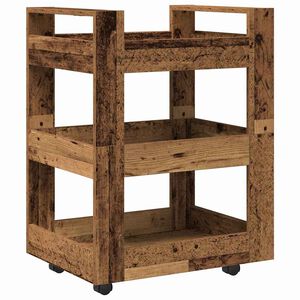 vidaXL Keuken Trolley Eikenhout 60 x 45 x 80 cm Bewerkt hout