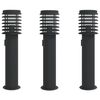 vidaXL Buitenvloerlampen 3 st stopcontact 60 cm roestvrijstaal zwart