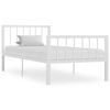 vidaXL Bedframe metaal wit 90x200 cm