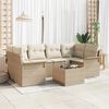 vidaXL Tuin Sofa Set 7 pcs Beige en Cr&egrave;me 55 x 55 x 37 cm poly rattan