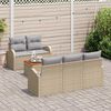 vidaXL Tuinbankenset met opslag 6 pcs Beige en Licht Grijs poly rattan