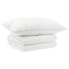 vidaXL Dekbed en Kussen Set 2 st 137x200 cm Zomer 200 GSM Wol Wit