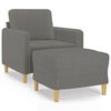 vidaXL Fauteuil met voetenbank 60 cm stof donkergrijs