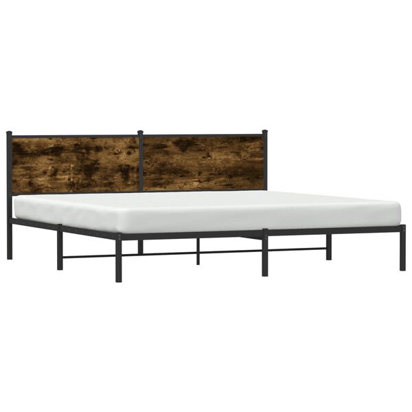 vidaXL Bedframe zonder matras metaal gerookt eikenkleurig 193x203 cm