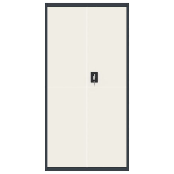 vidaXL Archiefkast 90x40x180 cm staal antracietkleurig en wit