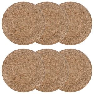 vidaXL Zeegroene placemats 6 st Naturel 100% Zeegras