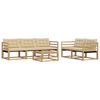vidaXL Buiten bankenset 6 st Wit en Beige