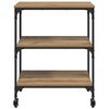 vidaXL Keuken Trolley Artisan Eiken 60 x 41 x 76 cm Bewerkt hout