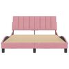 vidaXL Bedframe zonder matras "Hanko" fluweel roze 140x200 cm
