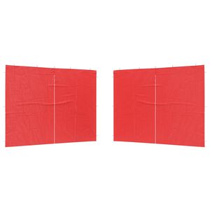 vidaXL Party Tent Zijwand 2 st 300 x 195 cm Rood PE en staal
