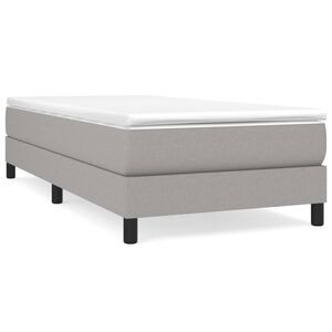 vidaXL Boxspring met matras stof lichtgrijs 90x190 cm