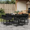 vidaXL 9-delige Tuinset poly rattan zwart