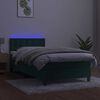 vidaXL Boxspring met matras en LED fluweel donkergroen 90x200 cm