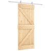 vidaXL Schuifdeur Natuurlijk en Wit 85 x 210 cm Massief Grenenhout