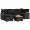 vidaXL 7-delige Loungeset met kussens poly rattan zwart