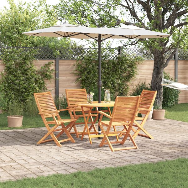 vidaXL Tuin Eetset 5 pcs Bruin Massief acaciahout