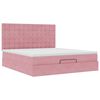vidaXL Ottoman bed met matrassen en LED's 180x200cm fluweel roze