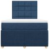 vidaXL Boxspring met matras stof blauw 120x200 cm