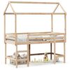 vidaXL Halfhoogslaper met ladder en bedhuis grenenhout 80x200 cm