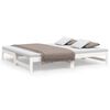 vidaXL Slaapbank uitschuifbaar massief grenenhout wit 2x(90x190) cm