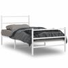 vidaXL Bedframe met hoofd- en voeteneinde metaal wit 100x200 cm