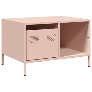 vidaXL Salontafel 68,5x50x43,5 cm koudgewalst staal roze