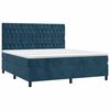 vidaXL Boxspring met matras fluweel donkerblauw 180x200 cm