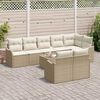 vidaXL Tuin Sofa Set met opslag 9 pcs Beige en Wit poly rattan