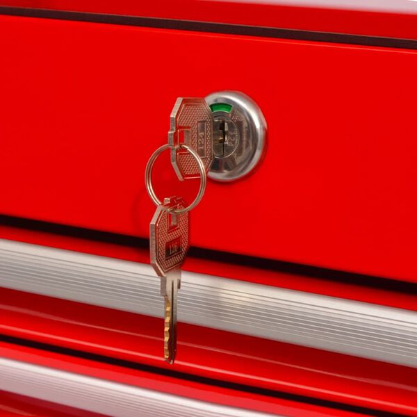 vidaXL Gereedschapswagen met 14 lades maat XXL staal rood