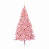 vidaXL Kunstmatig Voorverlicht Kerstboom met 300 LED Roze 180 cm PVC