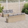vidaXL Tuinbankenset met kussen 8 pcs Beige poly rattan