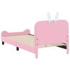 vidaXL Bedframe voor kinderen met hoofdbord Roze 90 x 200 cm PU