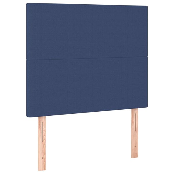 vidaXL Hoofdbord LED 100x5x118/128 cm stof blauw