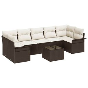 vidaXL Tuin Sofa Set met kussen 8 pcs Bruin poly rattan
