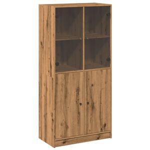 vidaXL Hoge kast met deuren 68x37x142 cm bewerkt hout artisanaal eiken