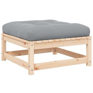 vidaXL Tuinvoetenbank met kussen massief grenenhout