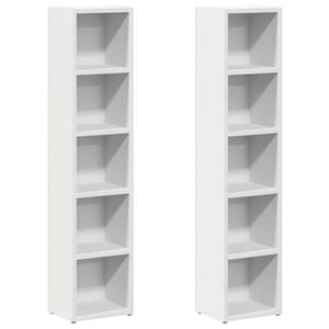 vidaXL Cd-kasten 2 st 21x16x93,5 bewerkt hout wit