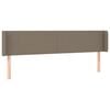 vidaXL Hoofdbord met randen 183x16x78/88 cm stof taupe