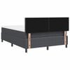 vidaXL Boxspringbed Donkergrijs en Wit 140 x 200 cm Katoen Stof