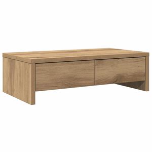 vidaXL Monitorstandaard met lades 50x27x15 cm hout artisanaal eiken