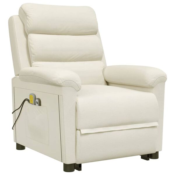 vidaXL Sta-op-massagestoel fluweel crèmekleurig