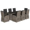 vidaXL 9-delige Tuinset met kussens poly rattan grijs