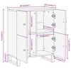 vidaXL Dressoir 60x33,5x75 cm massief mangohout bruin en zwart