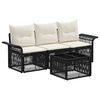 vidaXL Tuinbankenset 4 st Zwart poly rattan