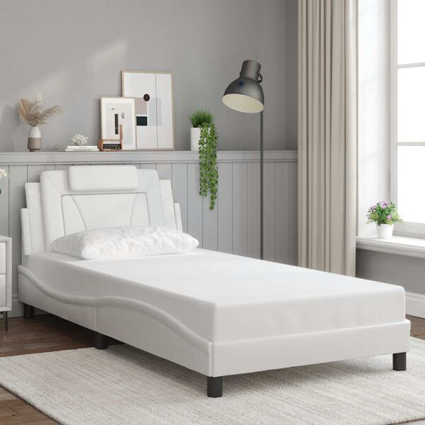 vidaXL Bedframe "Viana" zonder matras kunstleer wit 100x203 cm