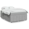 vidaXL Boxspring met matras stof lichtgrijs 140x190 cm