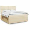 vidaXL Boxspring met matras stof cr&egrave;mekleurig 180x200 cm