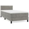 vidaXL Boxspring met matras fluweel lichtgrijs 90x190 cm