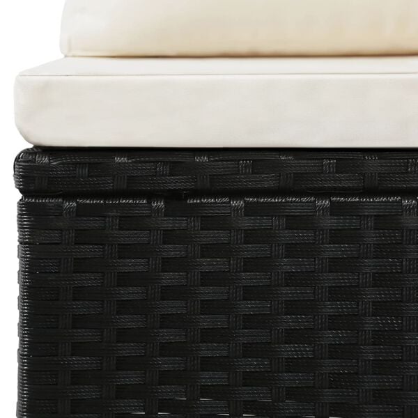 vidaXL 4-delige Loungeset met kussens poly rattan zwart